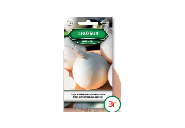 Фото 2 - Насіння цибуля Сноубол білий 3г (Агромаг)