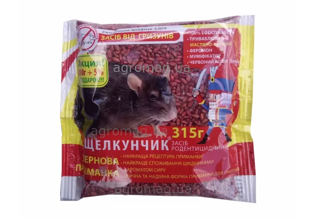 Фото 2 - Щелкунчик зерно від гризунів 315 г (червоний)