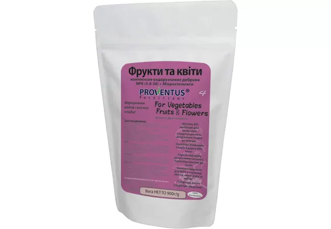 Фото 2 - Добриво Провентус Фрукти та Квіти (NPK 3-8-38) 900г